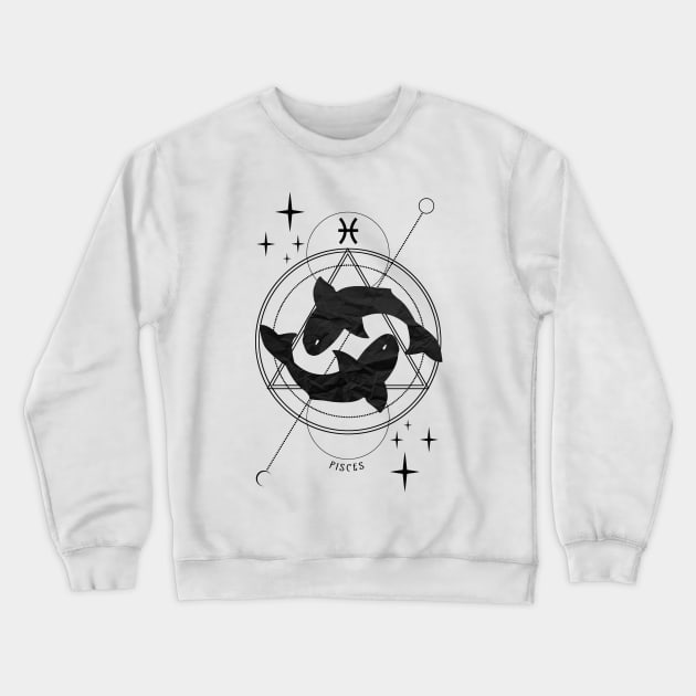 Zodiac, Pisces, Astrology, Star sign, Stars Crewneck Sweatshirt by Strohalm